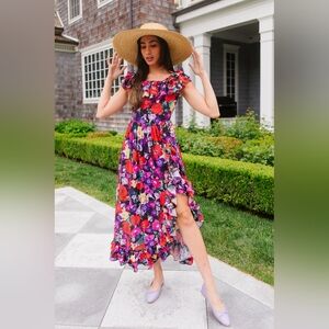 Ivy City Havana Floral Ruffle Maxi Dress
